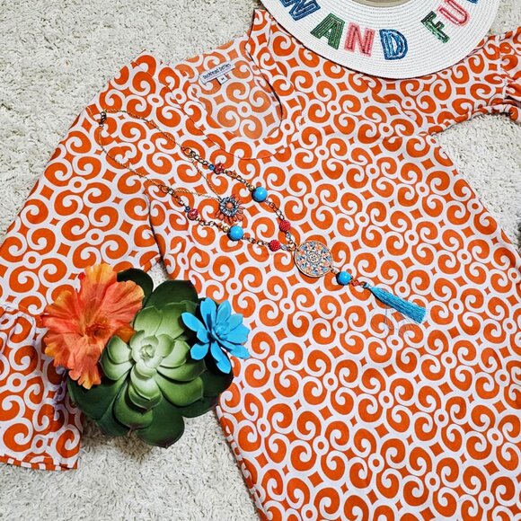 Buckhead Betties Dresses & Skirts - Buckhead Betties Prep Rally Orange & White Parker Dress Size Medium.